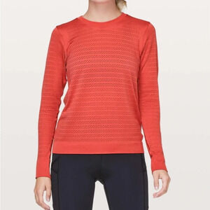 Lululemon 6 Breeze By Long Sleeve *Squad
Aries orange/red perforated long sleeve